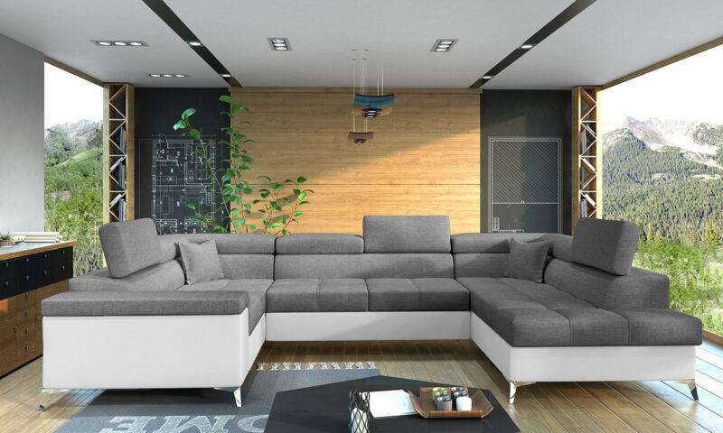 TORRES-U-L-ROHOVA-SEDACKA-U-SIVA-SAWANA-05-BIELA-SOFT-17-NABBI-1 NABBI Torres U L rohová sedačka u s rozkladom a úložným priestorom sivá / biela – Obrázok 1