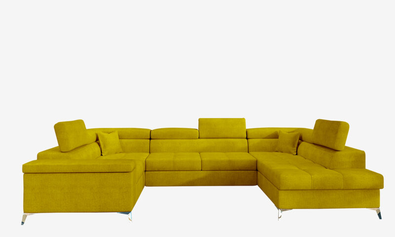 NABBI Torres U L rohová sedačka u s rozkladom a úložným priestorom žltá Priestranná rohová sedačka v tvare U TORRES v ľavom prevedení Vám poskytne dostatok miesta pre oddych po príchode domov z práce alebo na relax pri pozeraní obľúbeného TV programu či čítaní knihy. Táto luxusná sedačka sa vyznačuje extra mäkkosťou a pružnosťou, ktorú zaručuje použitá vysoko kvalitná…