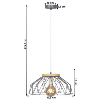 Predstavujeme vám modernú visiacu lampu Trex Typ 2 v elegantnej kombinácii farieb sivá a prírodná. Táto lampa je ideálnym doplnkom pre váš interiér, ktorý dodá priestoru štýlový vzhľad a príjemnú atmosféru. Vďaka svojmu nepravidelnému tvaru a kvalitnému prevedeniu z kovu a dreva…