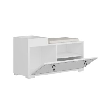 Botník TRIPOLIS - Štýlové a praktické riešenie pre vašu predsieňBotník TRIPOLIS je ideálnou voľbou pre každú modernú predsieň. Spája elegantný design s praktickými funkciami, vďaka ktorým sa stane nepostrádateľnou súčasťou vášho domova. Jeho kompaktné rozmery 49.8 x 90 x 35 cm zaisťujú, že sa zmestí aj do menších priestorov, pričom poskytuje dostatok úložného miesta pre vašu obuv.Botník TRIPOLIS je vyrobený z kombinácie kvalitného LTD materiálu a látky, čo zaisťuje nielen pevnosť, ale aj pohodlie vďaka vankúšiku na sedenie. Sedák nie je namontovaný na nábytku. Elegantné kovové úchytky a výklopné priehradky prispievajú k jeho modernému vzhľadu a funkčnosti. Dodávame ho v demonte s plastovými nožičkami pre jednoduchú manipuláciu a montáž.Hlavné vlastnosti botníku TRIPOLIS:Typ tovaru: BotníkVhodné do miestnosti: PredsieňMateriál: LTD a látkaRozmer: 49.8 x 90 x 35 cmFarba: BielaVybavenie: Výklopné priehradky s vankúšikomPočet dvierok: 1Úchytky: KovHrúbka materiálu: 18 mmDodatočné informácie: Dodávame v demonte, plastové nožičkyVyberte si botník TRIPOLIS a získajte nielen praktické úložné riešenie, ale aj štýlový doplnok pre vašu predsieň. Objednajte ešte dnes a udržujte svoju obuv vždy v poriadku a na dosah ruky!