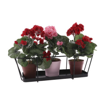 TUOM TYP 2: Závesný držiak na kvetináč Tuom Typ 2 - čierna; materiál: kov; rozmery (ŠxHxV): 48,5x26,5x21,5 cm.