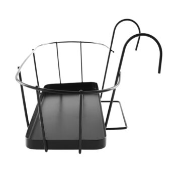 TUOM TYP 2: Závesný držiak na kvetináč Tuom Typ 2 - čierna; materiál: kov; rozmery (ŠxHxV): 48,5x26,5x21,5 cm.