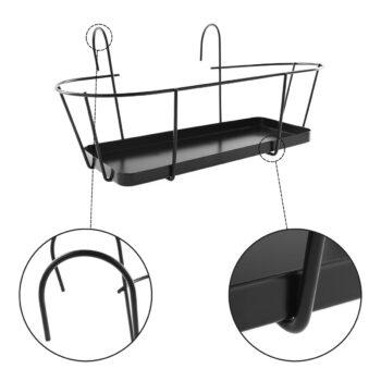 TUOM TYP 2: Závesný držiak na kvetináč Tuom Typ 2 - čierna; materiál: kov; rozmery (ŠxHxV): 48,5x26,5x21,5 cm.