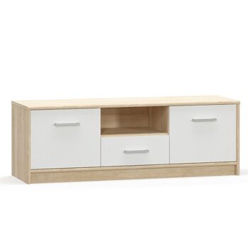 TV stolík TEYO 2D1S nádherne oživí a zariadi izby Vašich ratolestí. Rozmery stolíka sú (ŠxHxV): 123x38x42 cm. Je vyrobený z kvalitnej laminovanej DTD (drevotriesková doska). Jemné farebné prevedenie dub sonoma dodáva nábytku nadčasovosť. Dodáva sa v demonte, čo znamená, že je potrebné ho zložiť.…