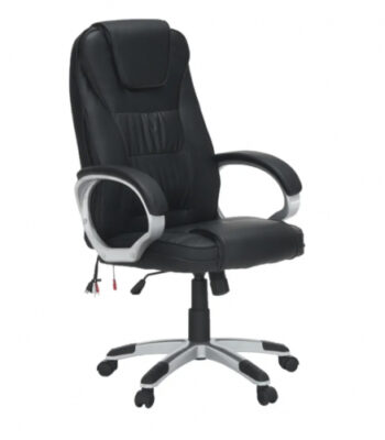 Kancelárske kreslo TYLER UT-C2652M je ergonomicky tvarované kreslo čalúnené kvalitnou čiernou ekokožou. Stabilitu kresla zabezpečuje plastová ružica. Pre pohodlnejšie sedenie je kreslo doplnené plastovými opierkami rúk, ktoré sú zjemnené čalúnením z ekokože. Prednosťou kresla je možnosť masáže.…