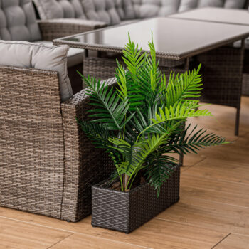 KONDELA Tyrion ratanový kvetináč čierna – Obrázok 2