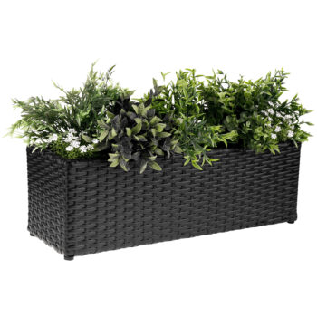 KONDELA Tyrion ratanový kvetináč čierna – Obrázok 7