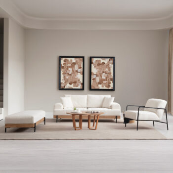 Taburetka Eti Oak Pouffe White