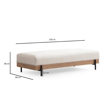 Taburetka Eti Oak Pouffe White