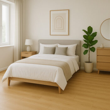 Tarkett, PVC podlaha - lino AladinTex 150 French Oak grey beige, na mieru, šíře 4m, béžová, pena, detská izba