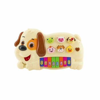 Teddies Pianko psík so zvieratkami so zvukom a svetlom, 28 cm, na batérie