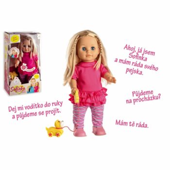 Teddies bábika Sofinka s pejskem chodící a mluvící 42 cm