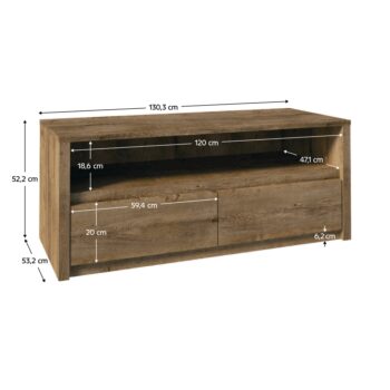 Televízny stolík MONTANA 130, dub Lefkas