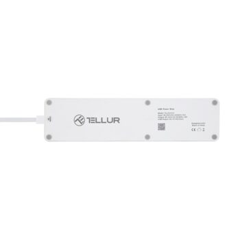 Tellur WiFi Smart Power Strip, 3× 4× USB 4 A, 2200 W, 10 A, 1,8 m predlžovací kábel