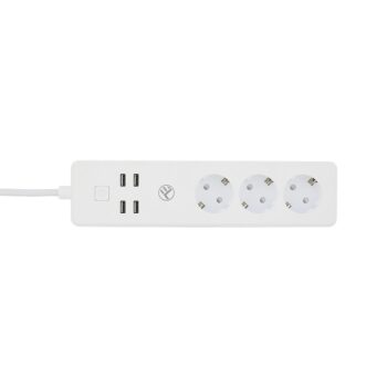 Tellur WiFi Smart Power Strip, 3× 4× USB 4 A, 2200 W, 10 A, 1,8 m predlžovací kábel