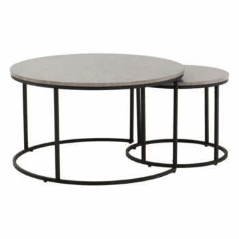 Tempo Kondela Set dvoch konferenčných stolíkov, beton/čierna, IKLIN