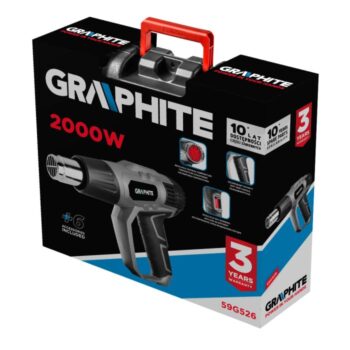 Teplovzdušná pištoľ s výkonom 2000W, 59G526 GRAPHITE