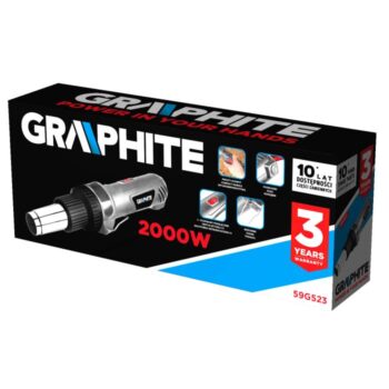 Teplovzdušná pištoľ s výkonom 2000W, rovná rukoväť 59G523 GRAPHITE