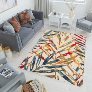 Terasový koberec s farebným motívom lístia Šírka: 80 cm | Dĺžka: 150 cm