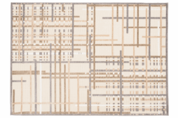 Terasový krémový koberec so sivý detailom Šírka: 80 cm | Dĺžka: 150 cm