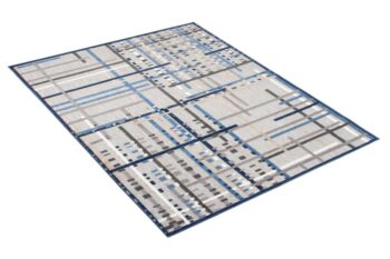 Terasový sivý koberec s modrým vzorom Šírka: 140 cm | Dĺžka: 200 cm