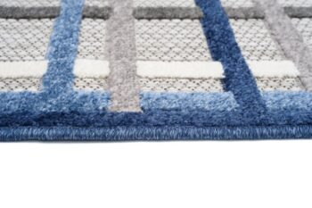 Terasový sivý koberec s modrým vzorom Šírka: 140 cm | Dĺžka: 200 cm