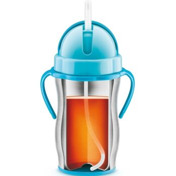 Tescoma BAMBINI detská termoska so slamkou, modrá