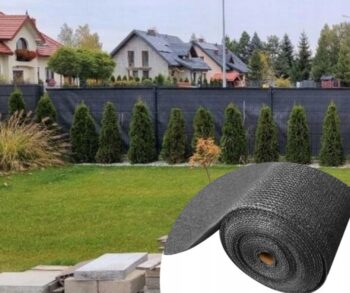 Tieniaca sieť na plot – 62 % zatienenie - sivá 1,5m x 25m