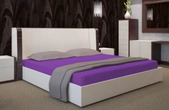 Tmavo fialové napínacie plachty na postele 160 x 200 cm