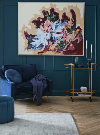 Tmavo modrý dekoračný okrúhly vankúš 45 cm