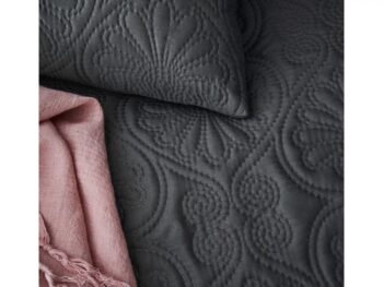 Tmavos sivá dekoratívna obliečka na vankúš 45 x 45 cm