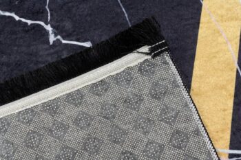 Tmavý dizajnový koberec s mramorovým vzorom zlatých detailov Šírka: 120 cm | Dĺžka: 170 cm