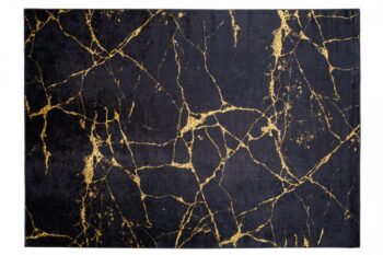Tmavý moderný koberec s mramorovým vzorom Šírka: 80 cm | Dĺžka: 200 cm