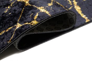 Tmavý moderný koberec s mramorovým vzorom Šírka: 80 cm | Dĺžka: 200 cm