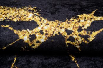 Tmavý moderný koberec s mramorovým vzorom Šírka: 80 cm | Dĺžka: 200 cm