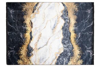 Tmavý moderný koberec s protišmykovou úpravou a abstraktným vzorom Šírka: 160 cm | Dĺžka: 230 cm