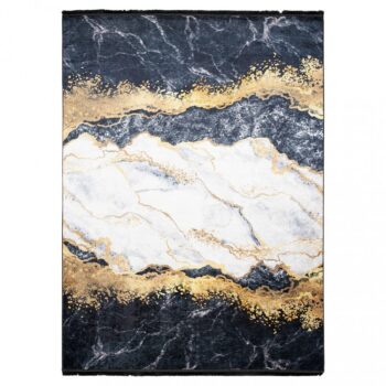 Tmavý moderný koberec s protišmykovou úpravou a abstraktným vzorom Šírka: 160 cm | Dĺžka: 230 cm