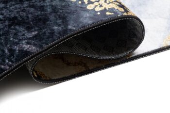 Tmavý moderný koberec s protišmykovou úpravou a abstraktným vzorom Šírka: 160 cm | Dĺžka: 230 cm