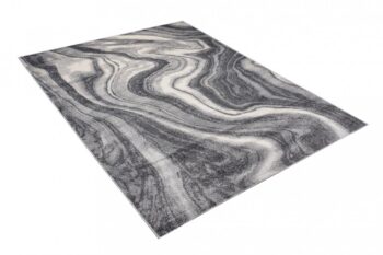 Tmavý sivý dizajnový koberec s abstraktným vzorom Šírka: 60 cm | Dĺžka: 100 cm