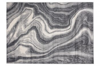 Tmavý sivý dizajnový koberec s abstraktným vzorom Šírka: 60 cm | Dĺžka: 100 cm