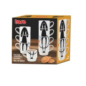Toro 4-dielna sada hrnčekov Pes, 320 ml