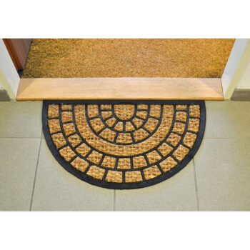 Toro Kokosová rohožka Squares polkruh, 40 x 70 cm