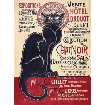 Trefl Drevené puzzle 200 - Čierna mačka - Théophile Alexandre Steinlen