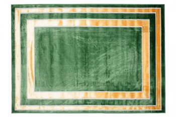 Trendový zelený koberec so zlatým vzorom po okrajoch Šírka: 120 cm | Dĺžka: 170 cm