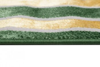Trendový zelený koberec so zlatým vzorom po okrajoch Šírka: 120 cm | Dĺžka: 170 cm