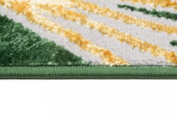 Trendový zelený koberec so zlatými geometrickými vzormi Šírka: 80 cm | Dĺžka: 150 cm