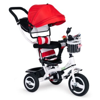 Trojkolka, kočík červenej farby Ecotoys