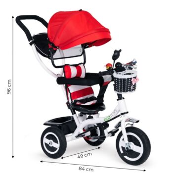 Trojkolka, kočík červenej farby Ecotoys