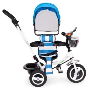 Trojkolka, kočík modrej farby Ecotoys
