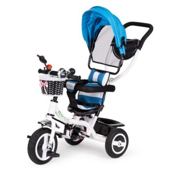 Trojkolka, kočík modrej farby Ecotoys